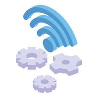 Wi Fi icon, isometric style vector