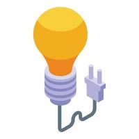 Light energy payment cancellation icon, isometric style vector