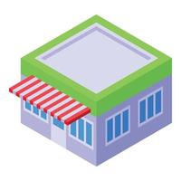 Street shop payment cancellation icon, isometric style vector