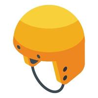 icono de casco protector, estilo isométrico vector