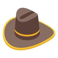 Cowboy hat icon, isometric style vector