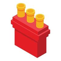 Red chimney icon, isometric style vector