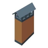 Fireplace chimney icon, isometric style vector