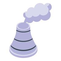 Power plant chimney icon, isometric style vector