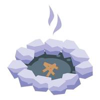 Making fire icon, isometric style vector