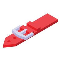 Red strap icon isometric vector. Wristwatch belt vector