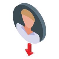 Delete user access icon, isometric style vector