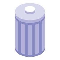 Delete user recycle bin icon, isometric style vector