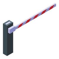 Paid parking stop barrier icon, isometric style vector