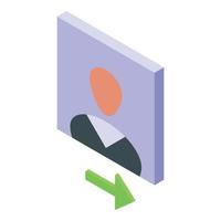 Delete user find icon, isometric style vector