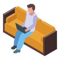 Man lounge icon, isometric style vector