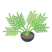 Tropical plant pot icon, isometric style vector