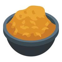 Popcorn bowl icon, isometric style vector