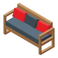 Modern sofa icon, isometric style vector