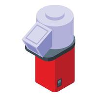 Mobile popcorn maker machine icon, isometric style vector