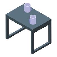 Office coffee table icon, isometric style vector