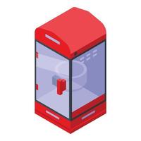 Clean popcorn maker machine icon, isometric style vector