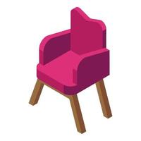 icono de silla blanda, estilo isométrico vector