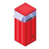 Popcorn maker machine icon, isometric style vector