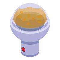 Popcorn round maker machine icon, isometric style vector