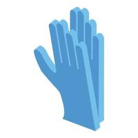 Covid test gloves icon, isometric style vector