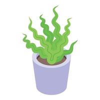 Sea plant pot icon, isometric style vector