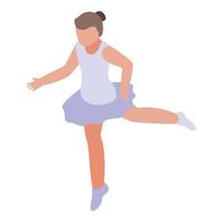 icono de bailarina de la escuela de ballet, estilo isométrico vector