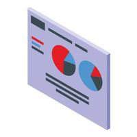 Ranking banner graph icon, isometric style vector