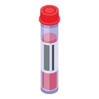 Covid test blood tube icon, isometric style vector