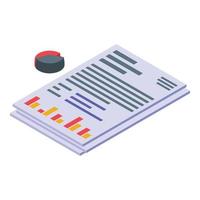 Document icon isometric vector. Document contract paper vector