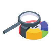 Ranking pie chart icon, isometric style vector