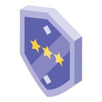 Ranking shield icon, isometric style vector