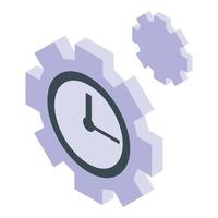 Gear business time icon, isometric style vector