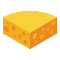 icono de queso con vitamina d, estilo isométrico vector