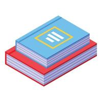 Spiritual practices books icon, isometric style vector