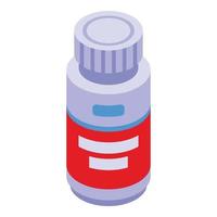 Vitamin d pills jar icon, isometric style