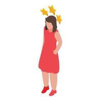 Brand ambassador woman icon, isometric style vector