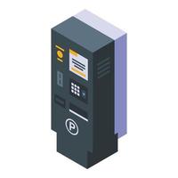 Paid parking automatic icon, isometric style vector