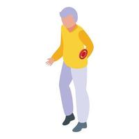 Arthritis backache icon, isometric style vector