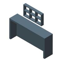 Black bar counter icon, isometric style vector