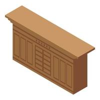 Wardrobe bar counter icon, isometric style vector