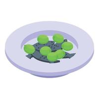 Bar counter fish olives icon, isometric style vector