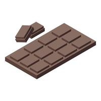 Chocolate bar icon, isometric style vector