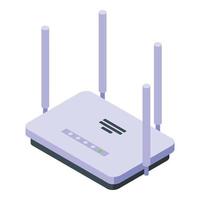 vector isométrico del icono del enrutador wifi. módem wifi de banda ancha