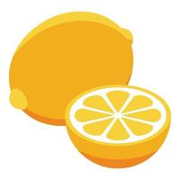 Cough lemon icon, isometric style vector