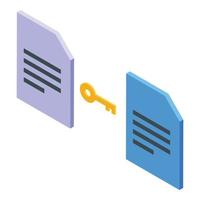 Files cipher icon, isometric style vector