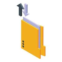 Copy folder backup icon, isometric style vector