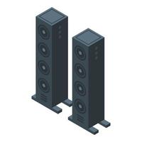 Sound system icon isometric vector. Speaker music box vector