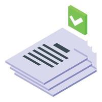 Documents backup icon, isometric style vector