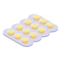 Blister cough drops icon, isometric style vector